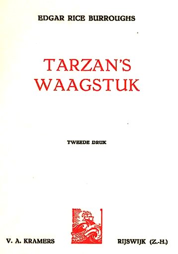 Tarzans Waagstuk titelblad