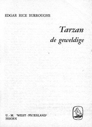 Tarzan de Geweldige titelblad