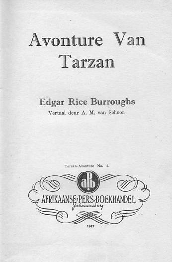Avonture Van Tarzan titelblad