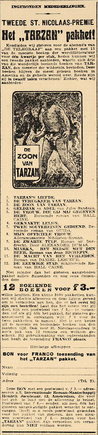 advertentie telegraaf 15 november 1921