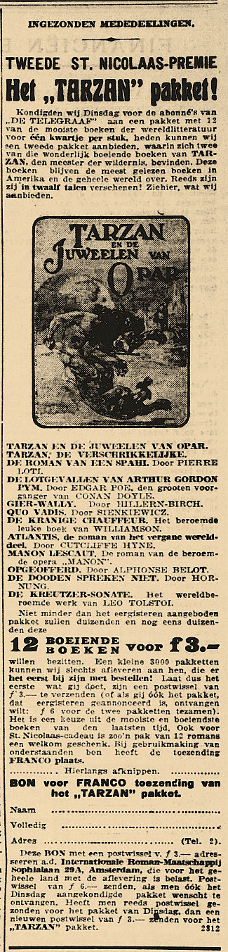 advertentie Telegraaf 22 november 1923