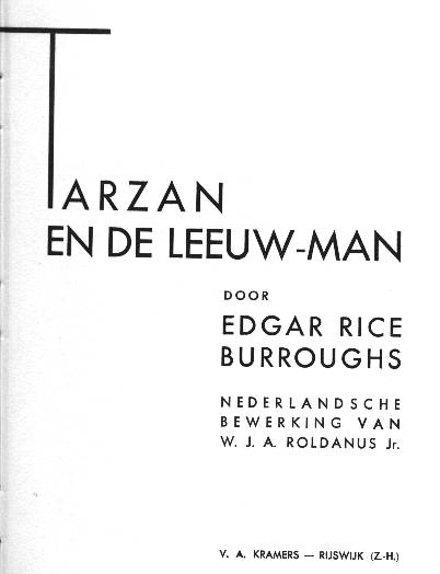 Tarzan en de Leeuwman titelblad