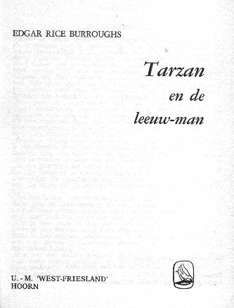 Tarzan en de Leeuw-man titelblad