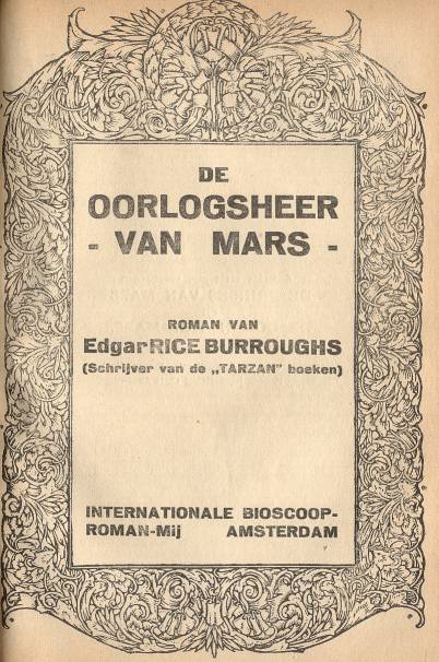 De
                    Oorlogsheer van Mars titelblad