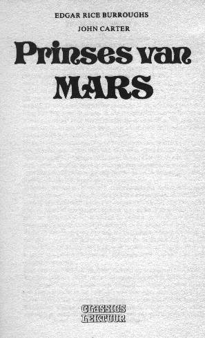 titelblad Prinses van Mars