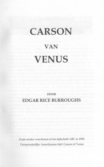 titelpagina Carson van Venus