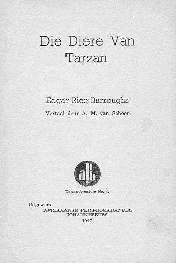 Die Diere van Tarzan titelblad