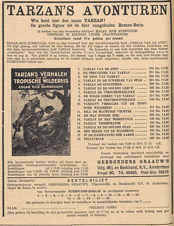 advertentie 9 november 1936