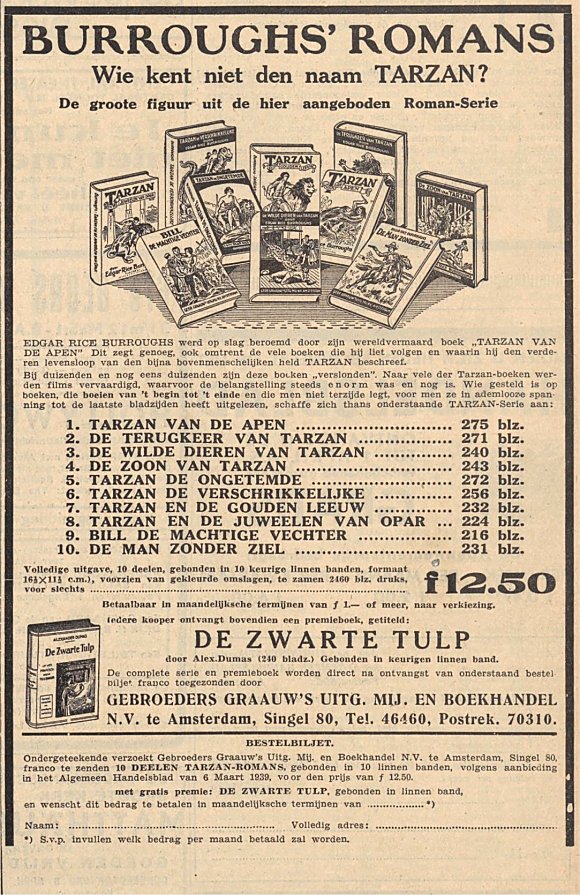advertentie van 6 maart 1939