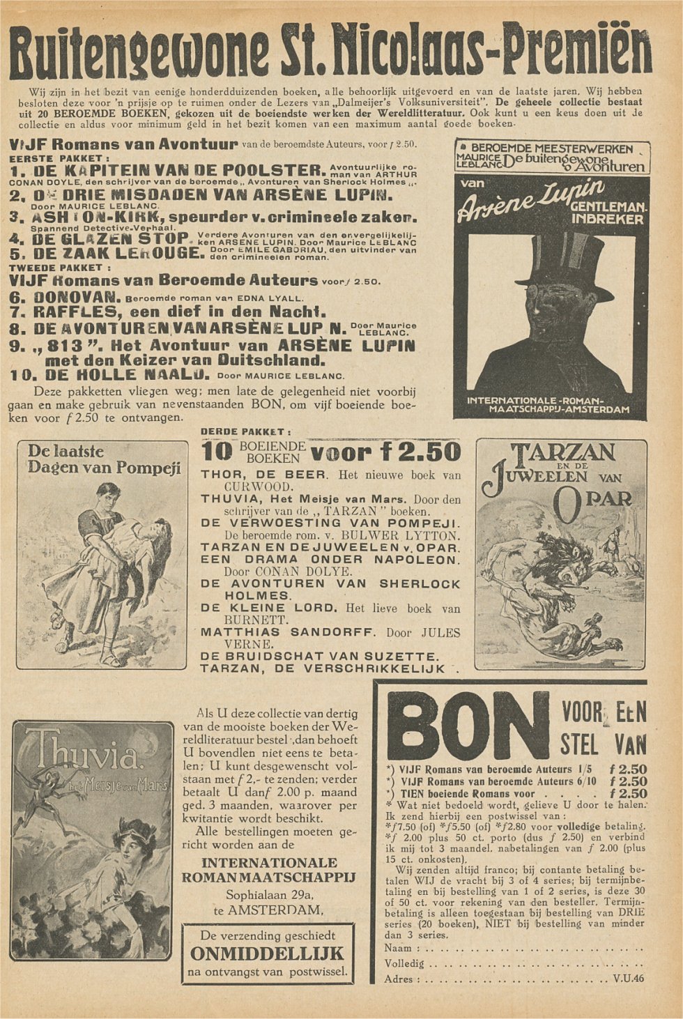Advertentie Dalmeijers Volks-Universiteit november
          1925